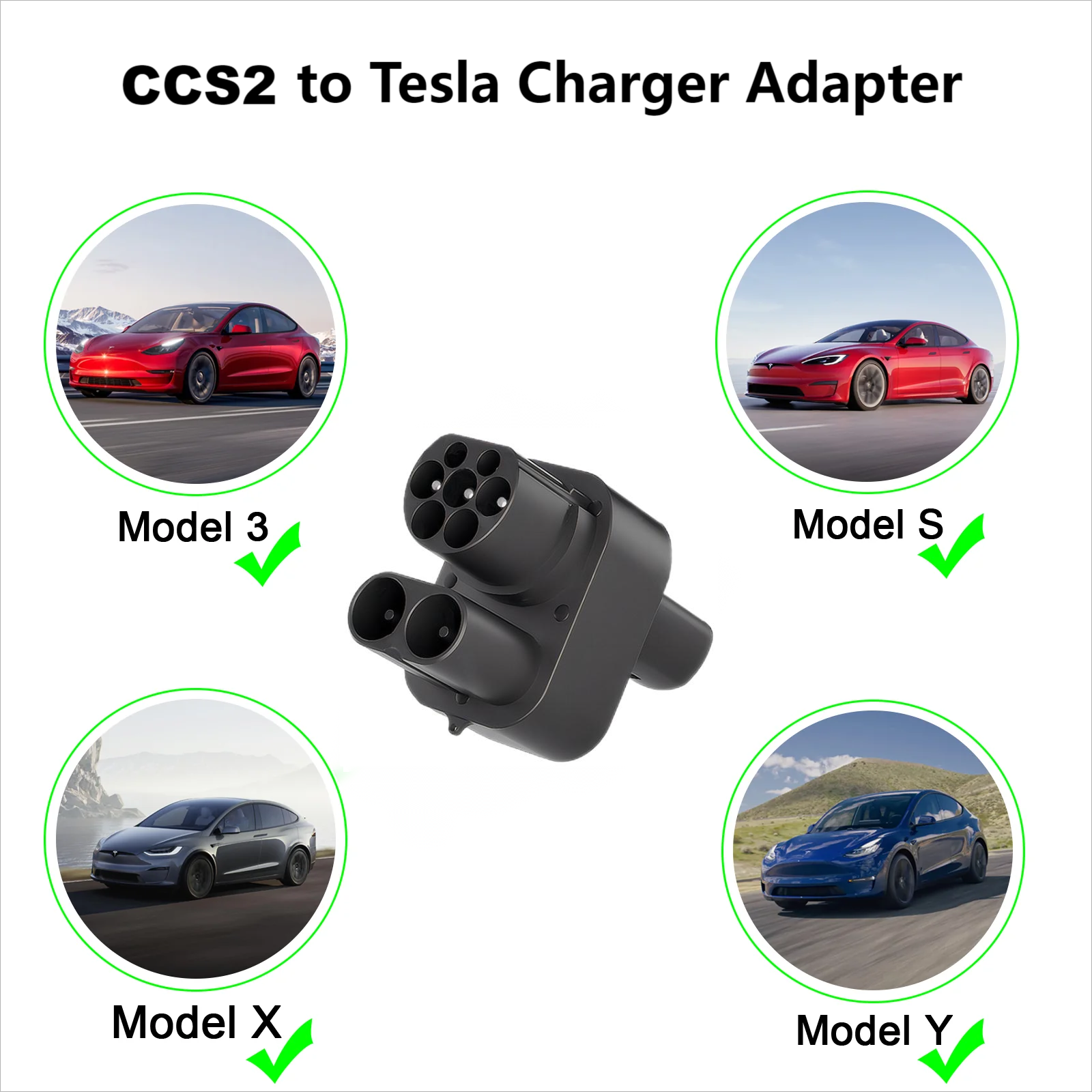 Model Adaptador 3/Y/S/X CCS2 a Tesla Adaptador de carga