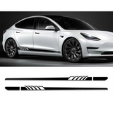 Calcomanía de falda lateral, pegatina DIY para carrocería lateral, pegatina de raya de automovilismo para Tesla Model 3/Y/S/X