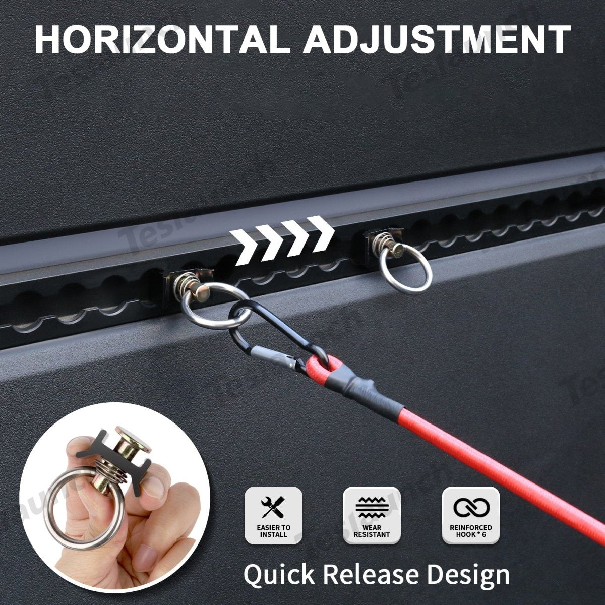 16 pcs Assorted Medium & Long Bungee Cord Straps Kit - Tesla Cybertruck Bed - T-Launch