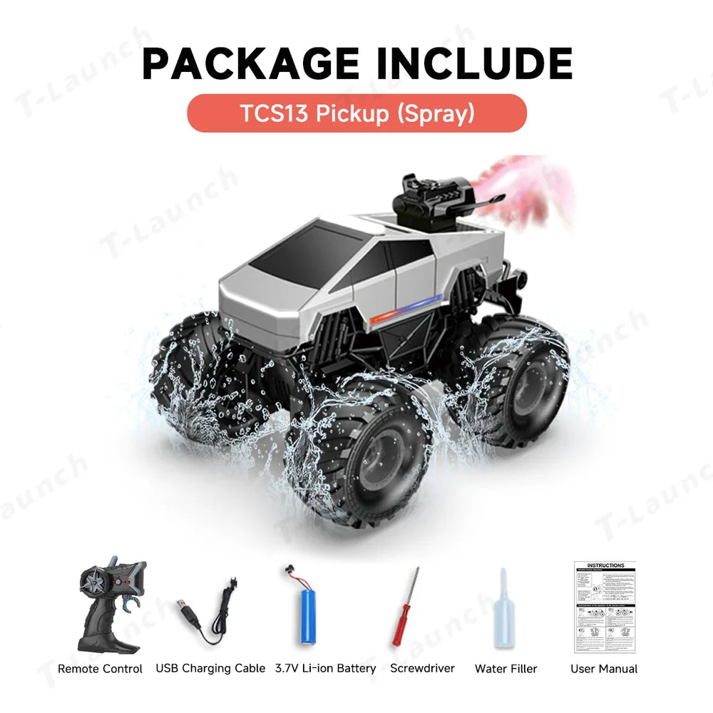 1:20 Scale Cybertruck-Inspired Amphibious RC Toy Car — 4WD Off-Road All-Terrain Truck