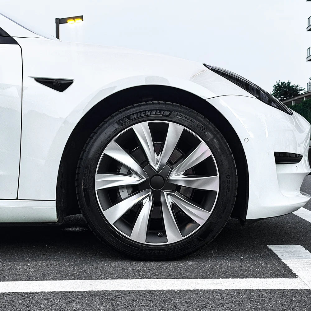 18'' Aero Hubcaps Wheel Covers for Tesla Model 3 (2017–2023) – Helix 2.0 Style (Set of 4) - T-Launch