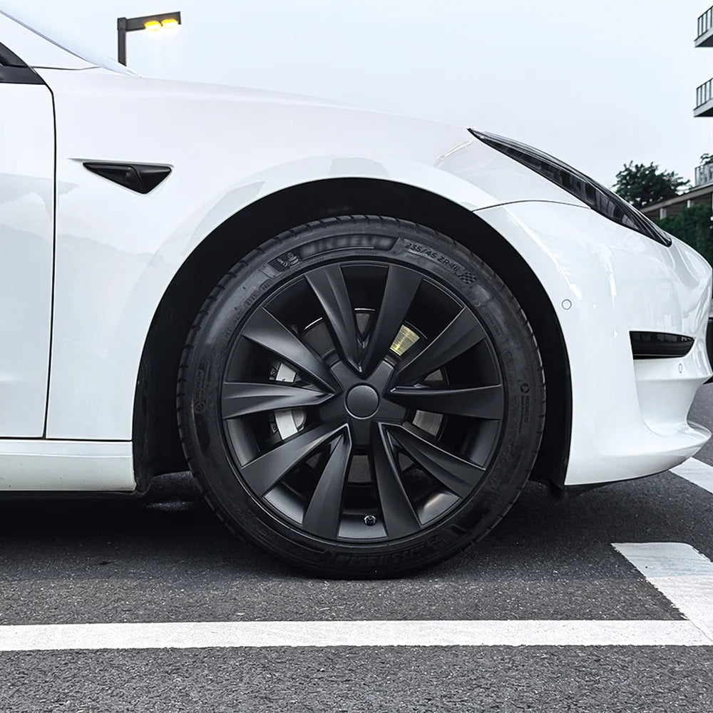 18'' Aero Hubcaps Wheel Covers for Tesla Model 3 (2017–2023) – Helix 2.0 Style (Set of 4) - T-Launch