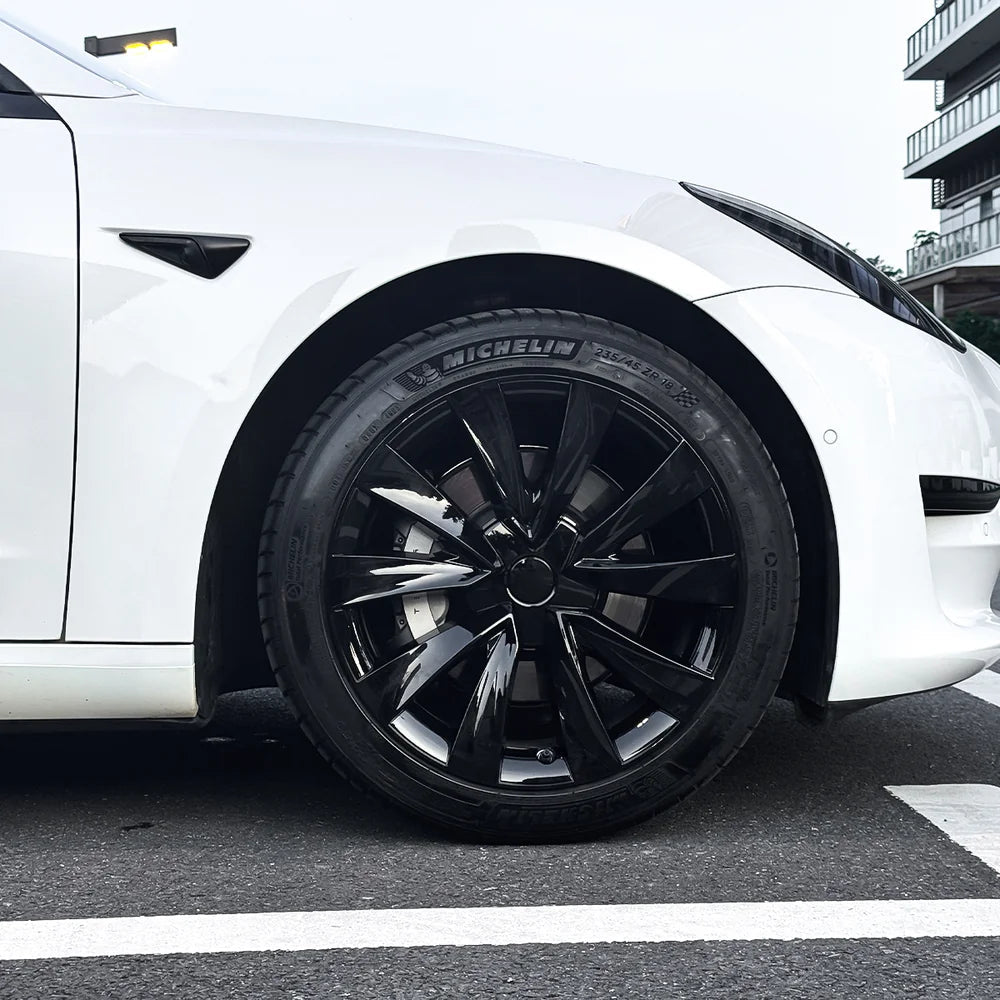 18'' Aero Hubcaps Wheel Covers for Tesla Model 3 (2017–2023) – Helix 2.0 Style (Set of 4) - T-Launch