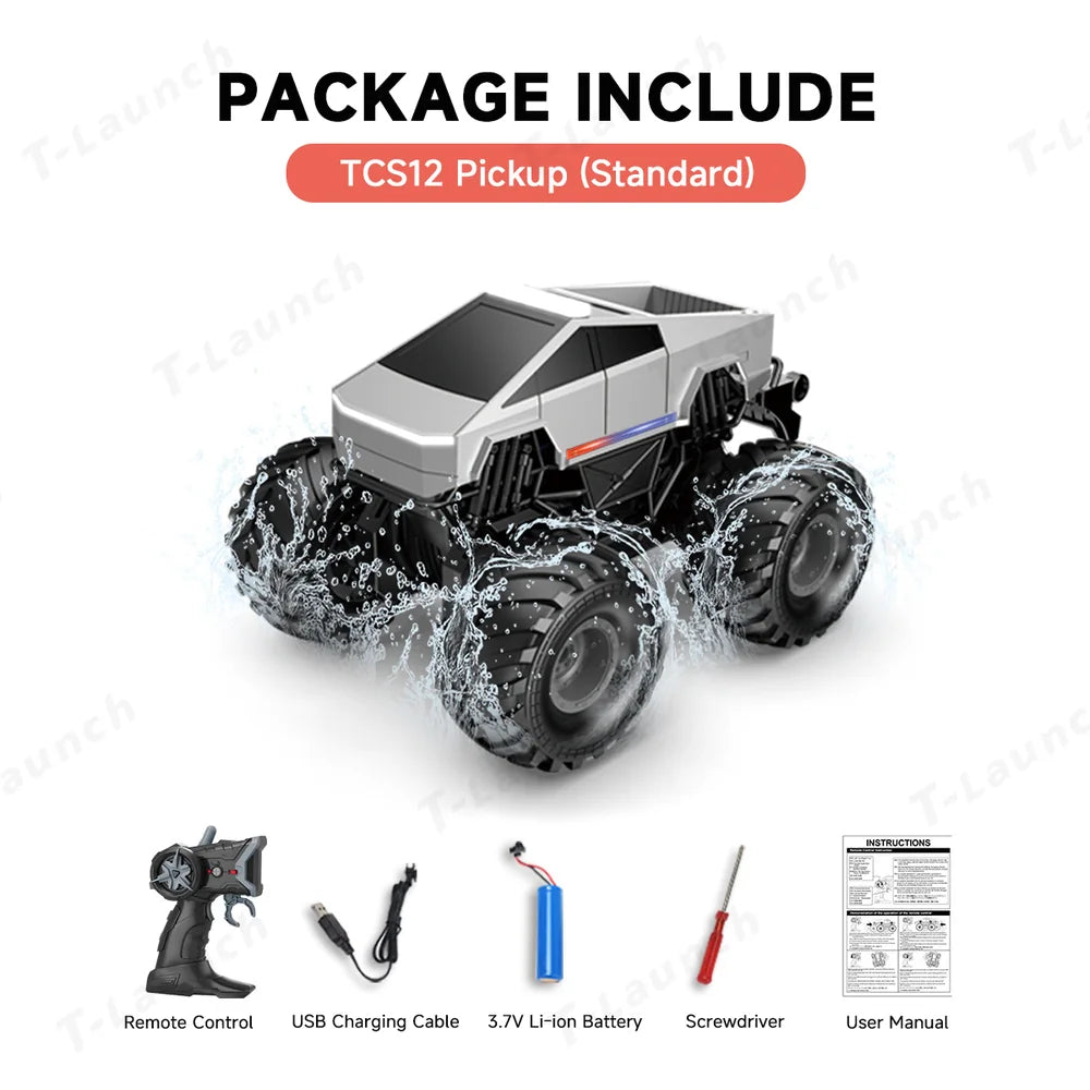 1:20 Scale Cybertruck-Inspired Amphibious RC Toy Car — 4WD Off-Road All-Terrain Truck