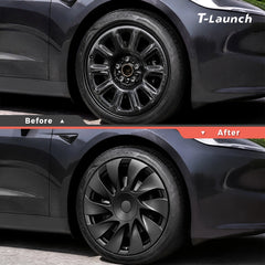 18'' Spiral Spoke Style Hubcaps Wheel Covers for 2025+ Tesla Model 3 Standard Prismata Wheels (Set of 4)