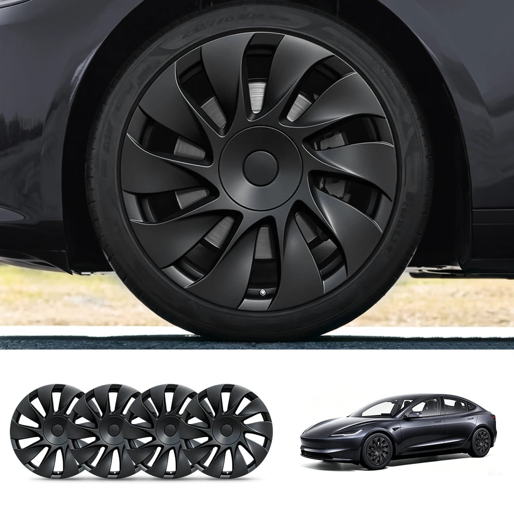 18'' Spiral Spoke Style Hubcaps Wheel Covers for 2025+ Tesla Model 3 Standard Prismata Wheels (Set of 4)