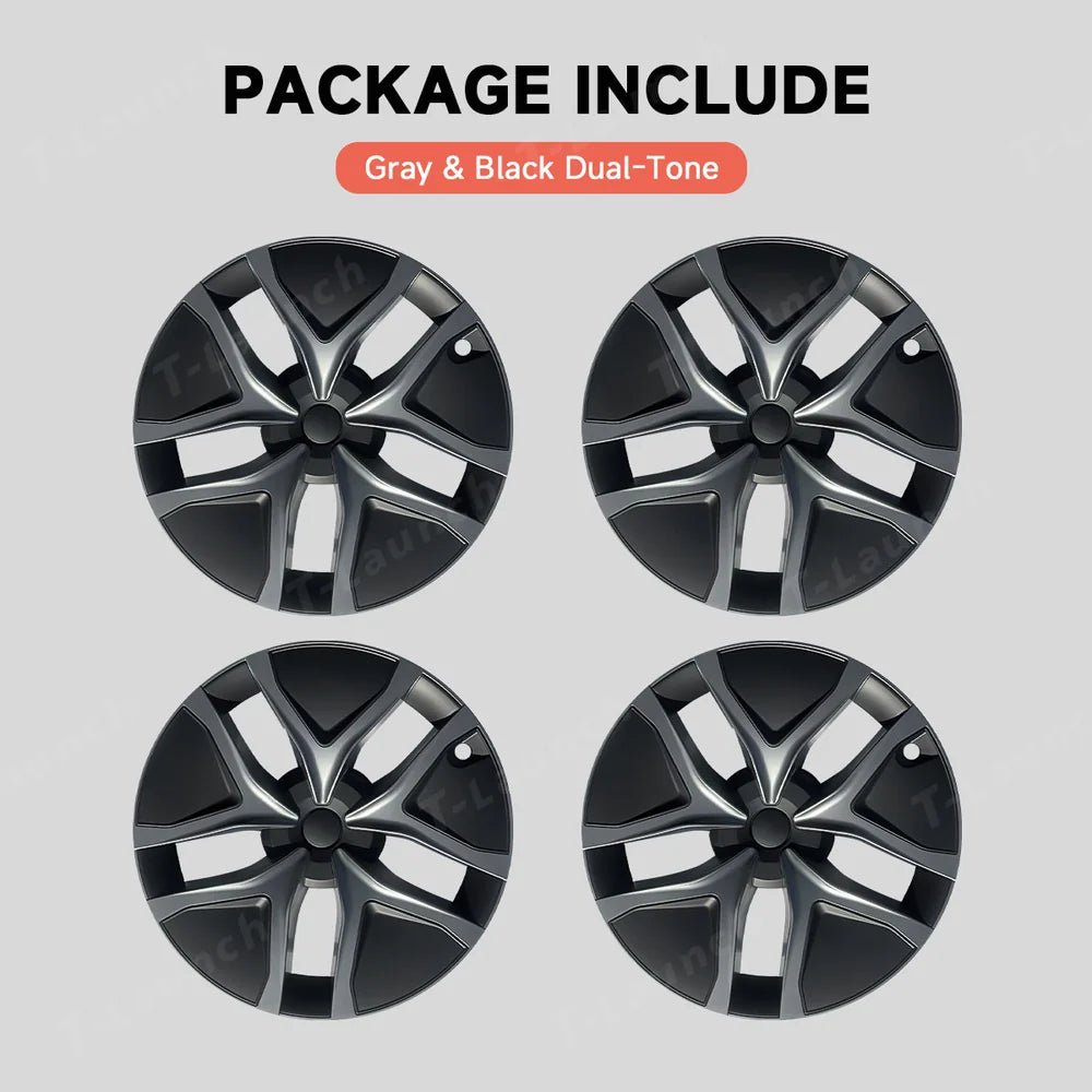 19'' Crossflow Full-Cover Hubcaps Wheel Covers – Arachnid 2.0 Style for Tesla Model Y Juniper 2025+ (Set of 4) - T-Launch