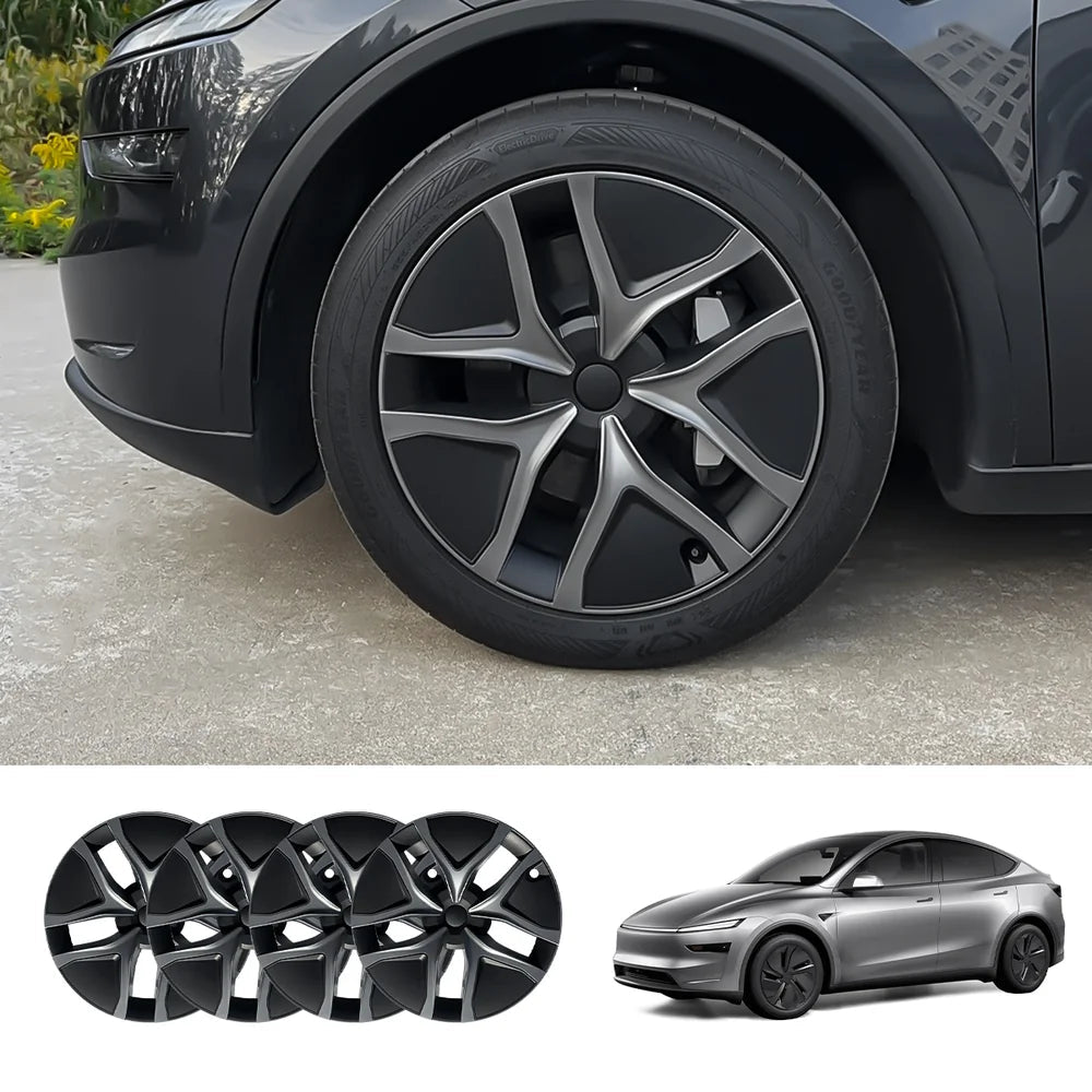 19'' Crossflow Full-Cover Hubcaps Wheel Covers – Arachnid 2.0 Style for Tesla Model Y Juniper 2025+ (Set of 4) - T-Launch