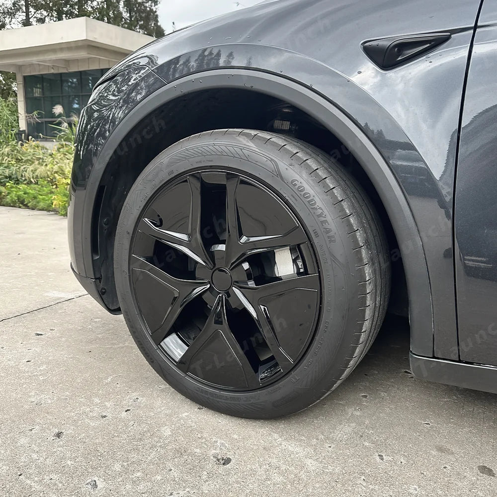 19'' Crossflow Full-Cover Hubcaps Wheel Covers – Arachnid 2.0 Style for Tesla Model Y Juniper 2025+ (Set of 4) - T-Launch