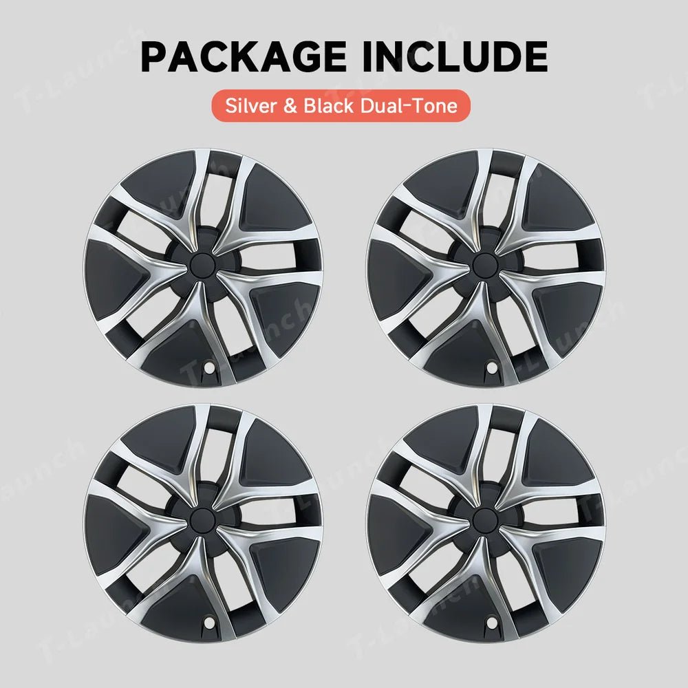 19'' Crossflow Full-Cover Hubcaps Wheel Covers – Arachnid 2.0 Style for Tesla Model Y Juniper 2025+ (Set of 4) - T-Launch