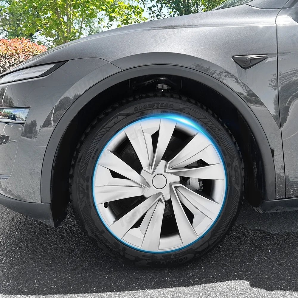 19'' Crossflow Hubcaps Wheel Covers for Tesla Model Y Juniper 2025+ – Helix 2.0 Style (Set of 4) - T-Launch