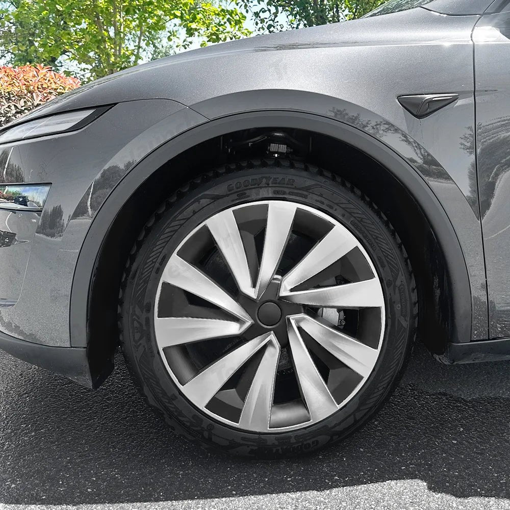19'' Crossflow Hubcaps Wheel Covers for Tesla Model Y Juniper 2025+ – Helix 2.0 Style (Set of 4) - T-Launch