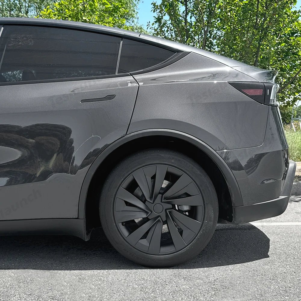 19'' Crossflow Hubcaps Wheel Covers for Tesla Model Y Juniper 2025+ – Helix 2.0 Style (Set of 4) - T-Launch