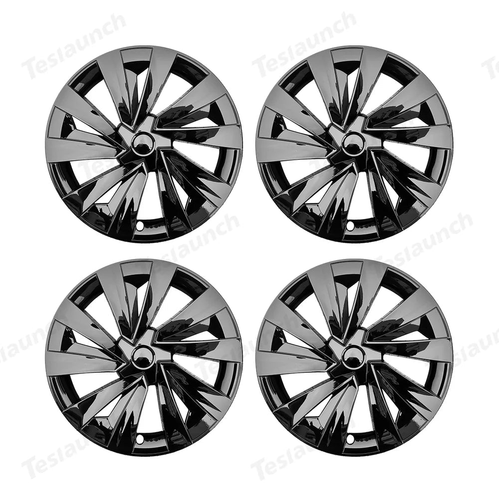 19'' Crossflow Hubcaps Wheel Covers for Tesla Model Y Juniper 2025+ – Helix 2.0 Style (Set of 4) - T-Launch