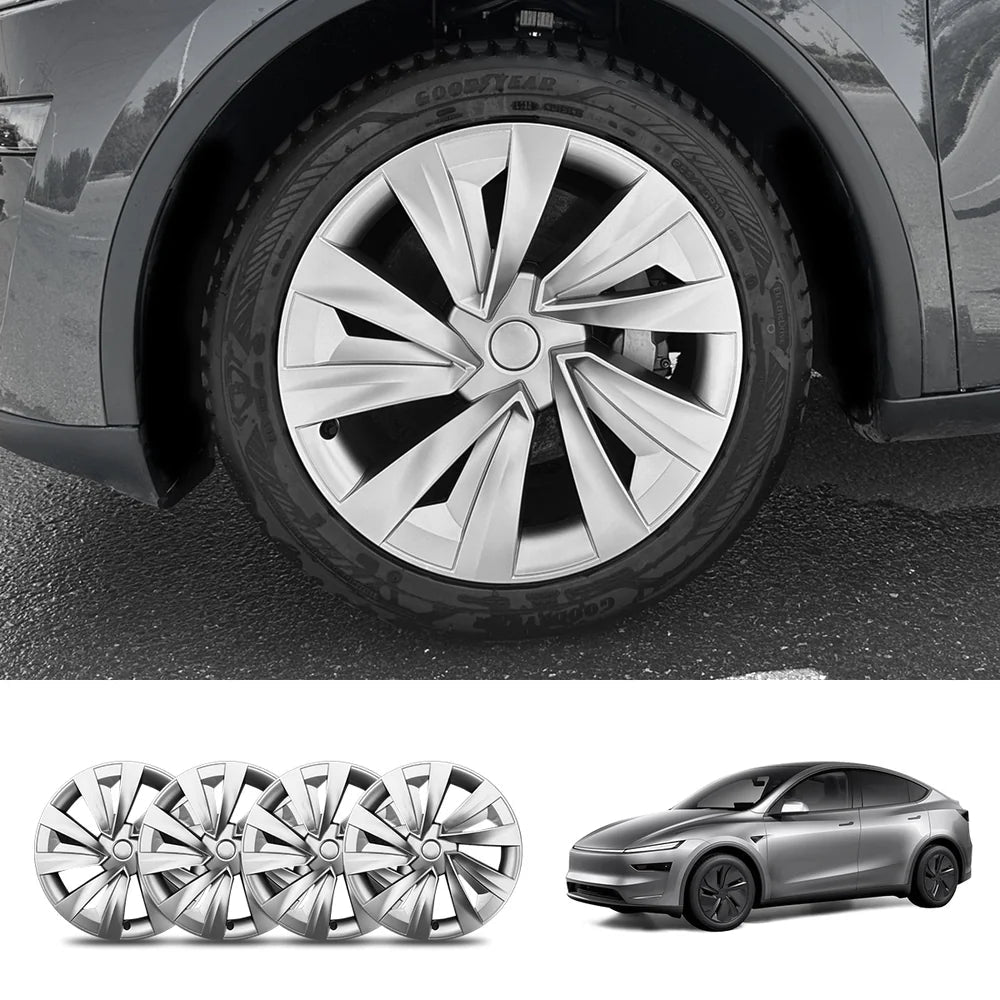 19'' Crossflow Hubcaps Wheel Covers for Tesla Model Y Juniper 2025+ – Helix 2.0 Style (Set of 4) - T-Launch