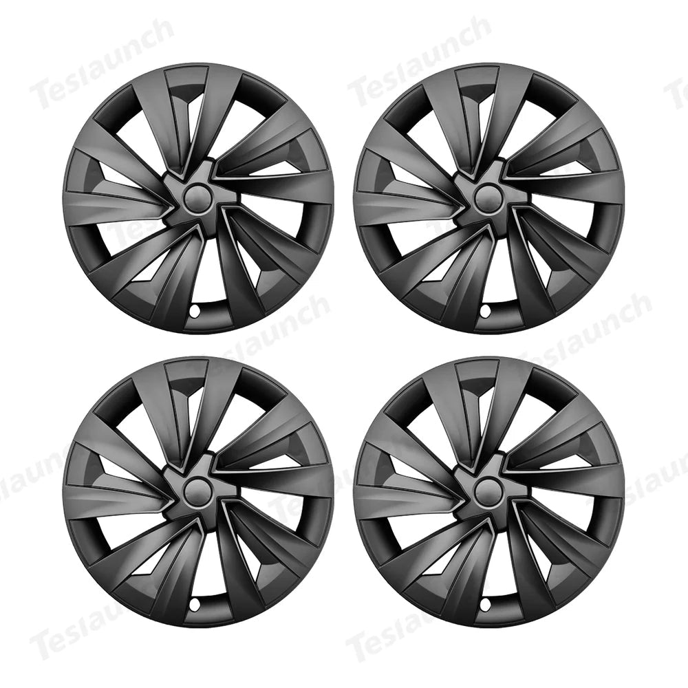19'' Crossflow Hubcaps Wheel Covers for Tesla Model Y Juniper 2025+ – Helix 2.0 Style (Set of 4) - T-Launch