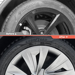 19'' Crossflow Hubcaps Wheel Covers for Tesla Model Y Juniper 2025+ – Helix 2.0 Style (Set of 4) - T-Launch
