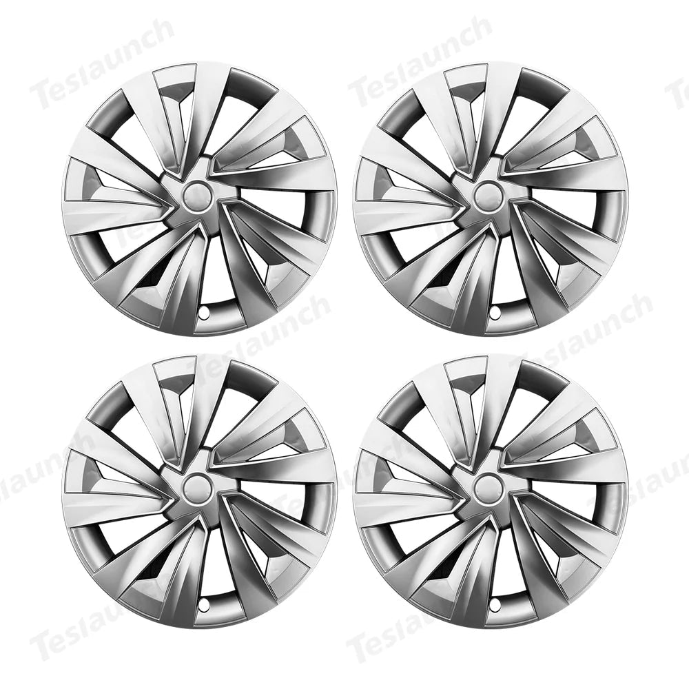 19'' Crossflow Hubcaps Wheel Covers for Tesla Model Y Juniper 2025+ – Helix 2.0 Style (Set of 4) - T-Launch