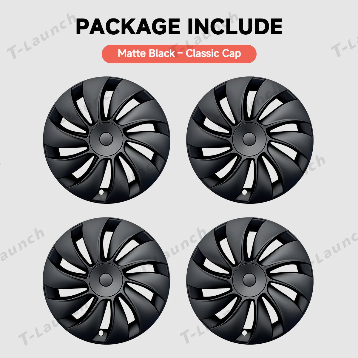 19'' Crossflow Hubcaps Wheel Covers – Spiral Spoke Style for Tesla Model Y Juniper 2025+ (Set of 4) - T-Launch