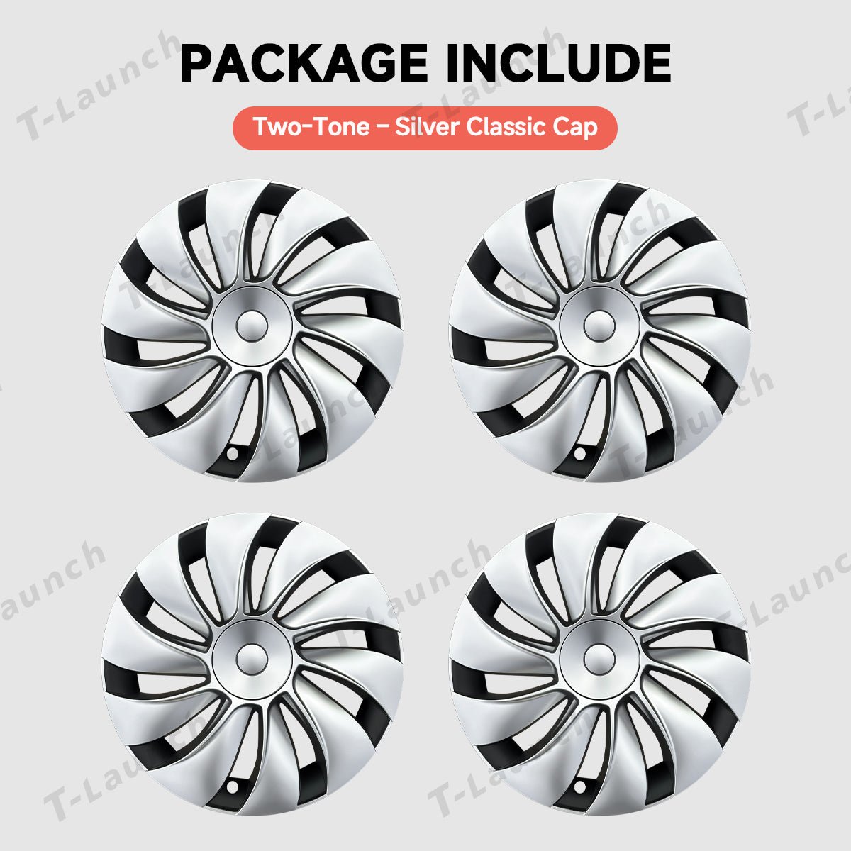 19'' Crossflow Hubcaps Wheel Covers – Spiral Spoke Style for Tesla Model Y Juniper 2025+ (Set of 4) - T-Launch