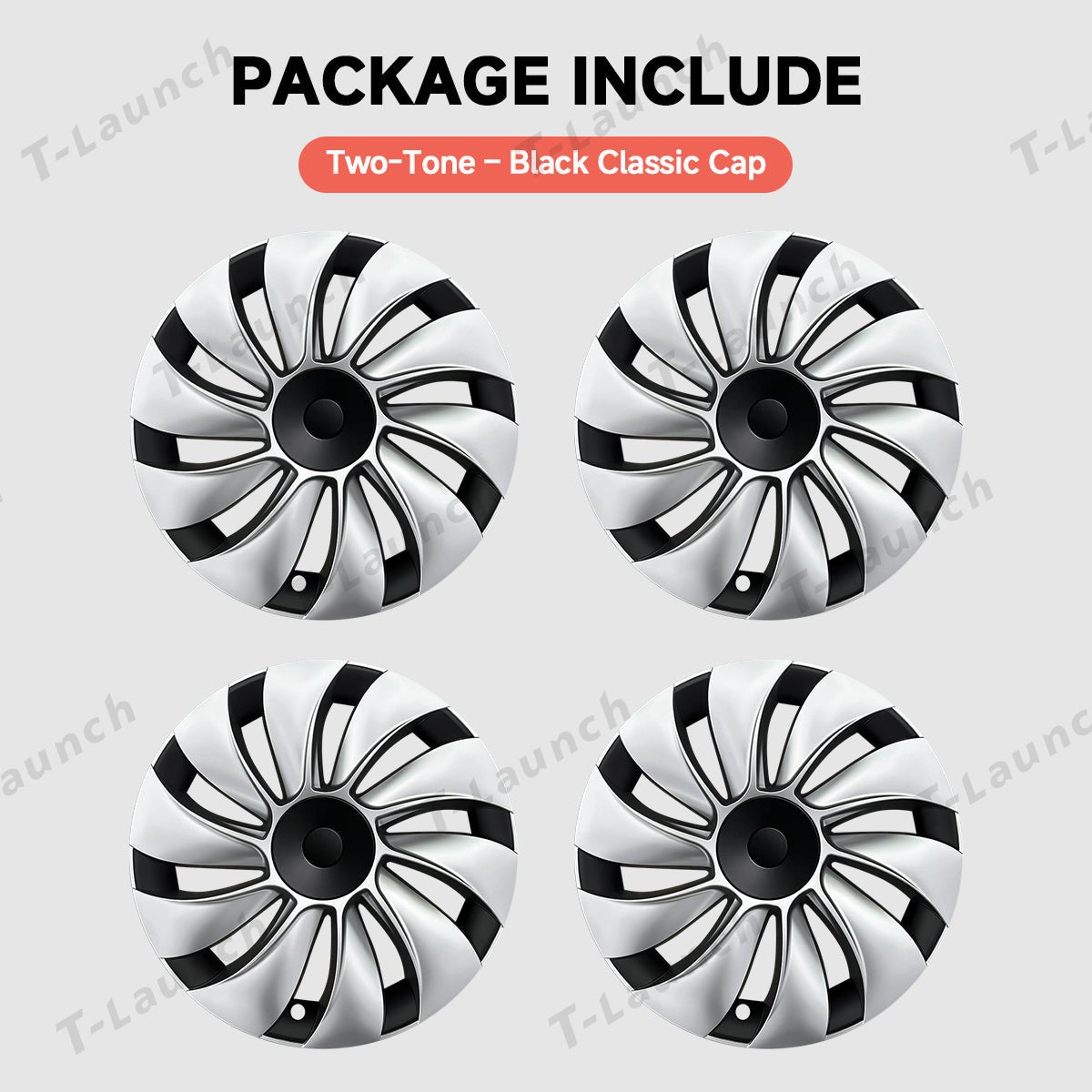 19'' Crossflow Hubcaps Wheel Covers – Spiral Spoke Style for Tesla Model Y Juniper 2025+ (Set of 4) - T-Launch
