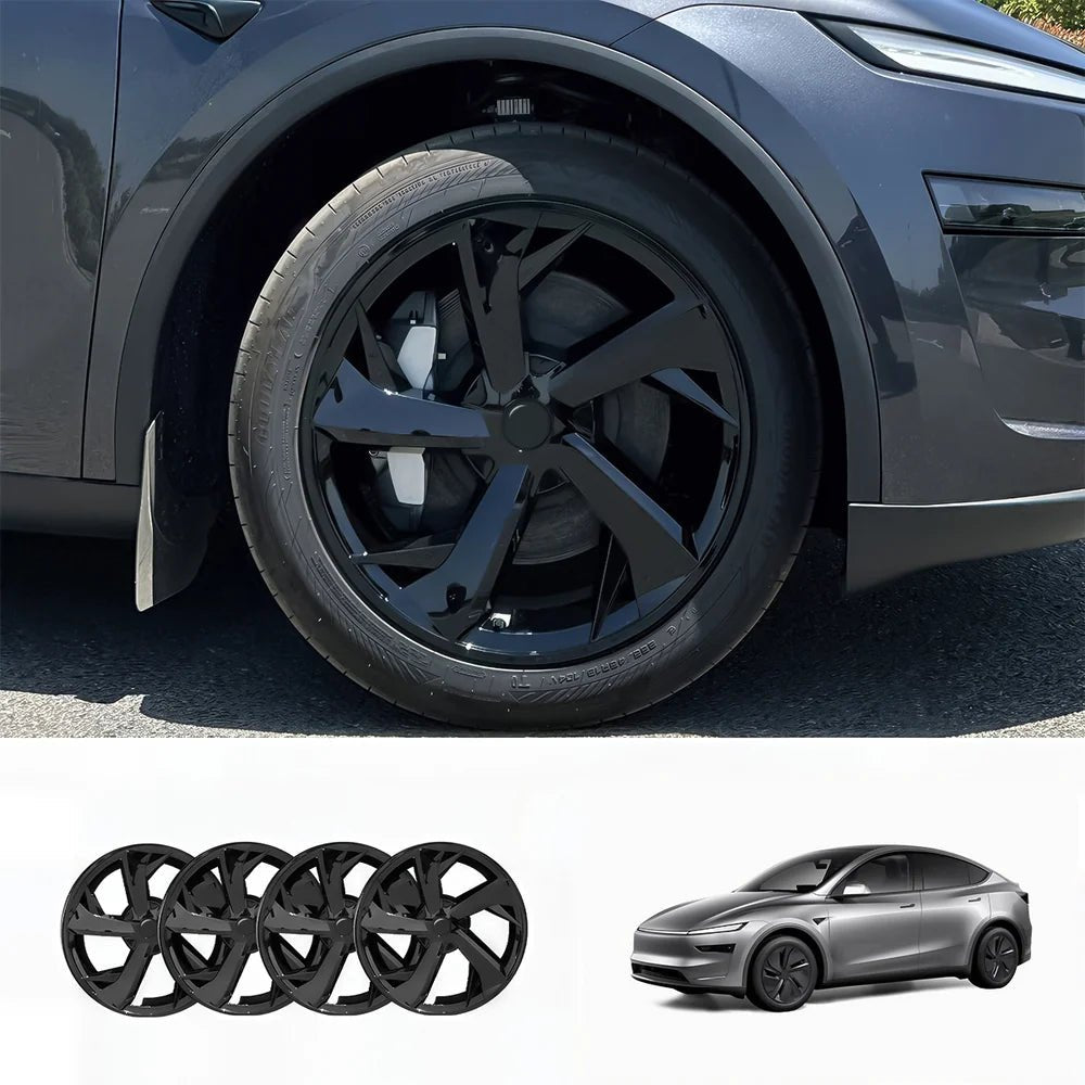 19'' Crossflow Hubcaps Wheel Covers – Spoke Style for Tesla Model Y Juniper 2025+ (Set of 4) - T-Launch