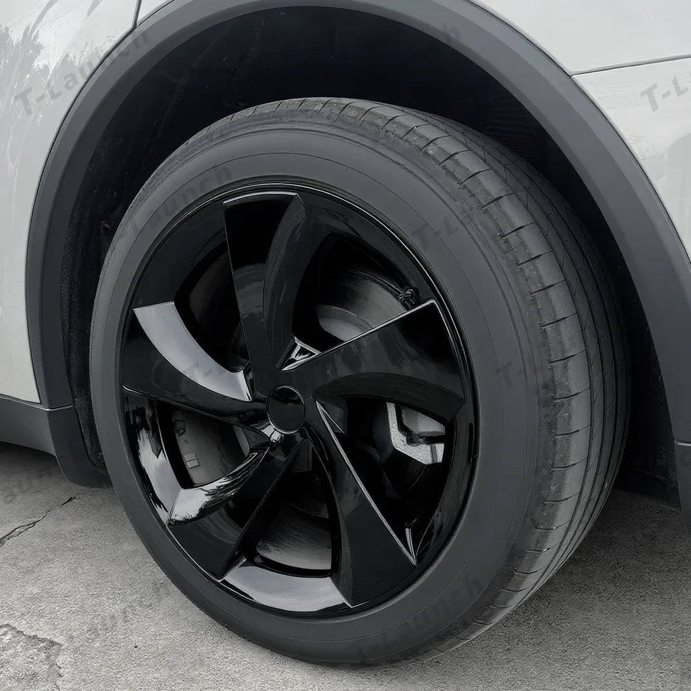 19'' Crossflow Hubcaps Wheel Covers – Twist Spoke Style for Tesla Model Y Juniper 2025+ (Set of 4) - T-Launch