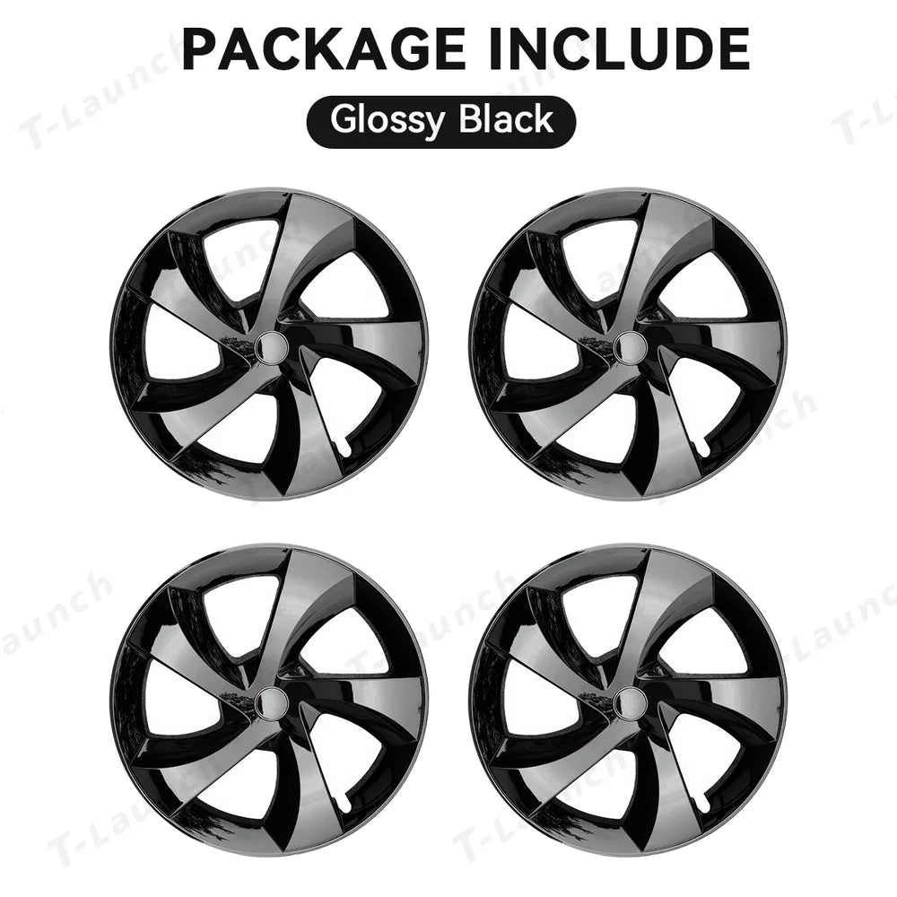 19'' Crossflow Hubcaps Wheel Covers – Twist Spoke Style for Tesla Model Y Juniper 2025+ (Set of 4) - T-Launch