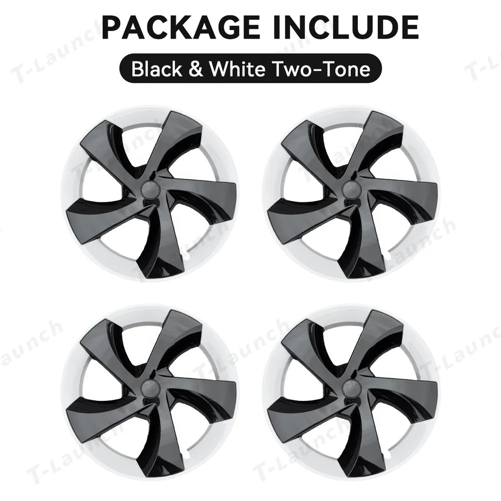 19'' Crossflow Hubcaps Wheel Covers – Twist Spoke Style for Tesla Model Y Juniper 2025+ (Set of 4) - T-Launch
