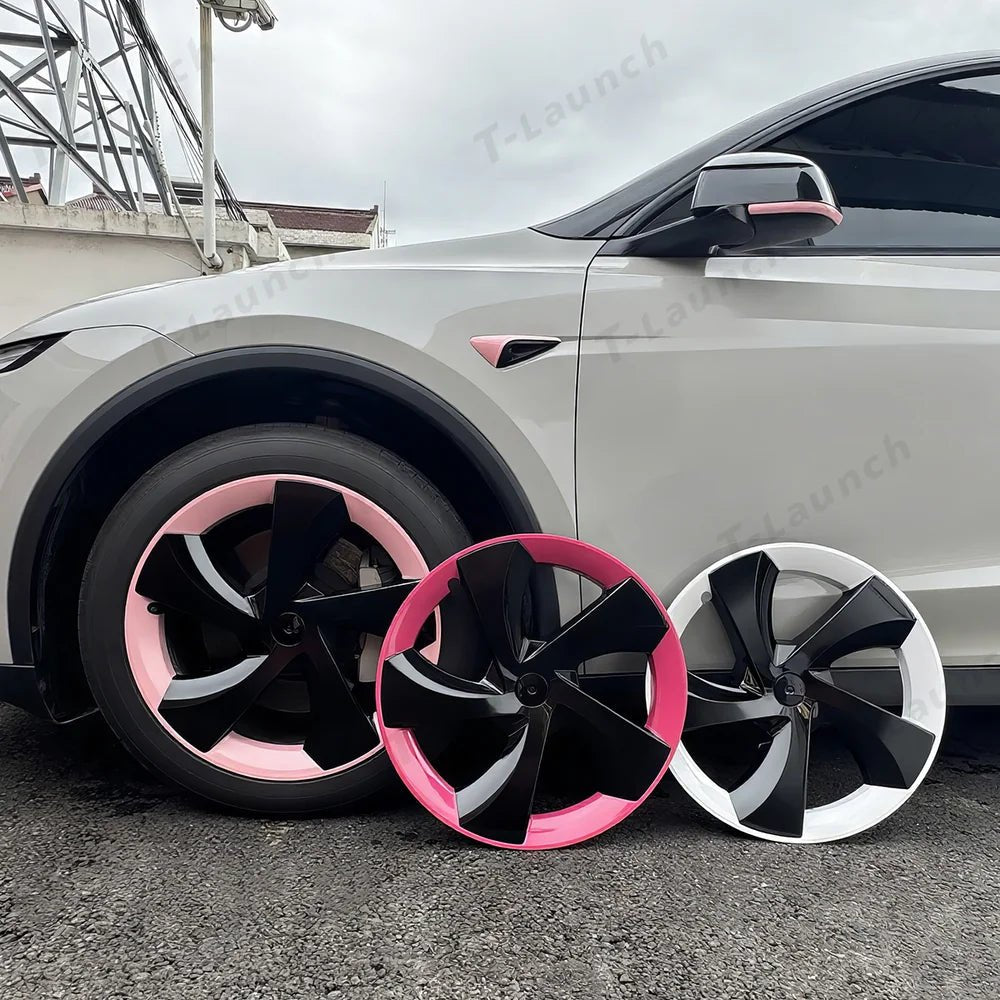 19'' Crossflow Hubcaps Wheel Covers – Twist Spoke Style for Tesla Model Y Juniper 2025+ (Set of 4) - T-Launch