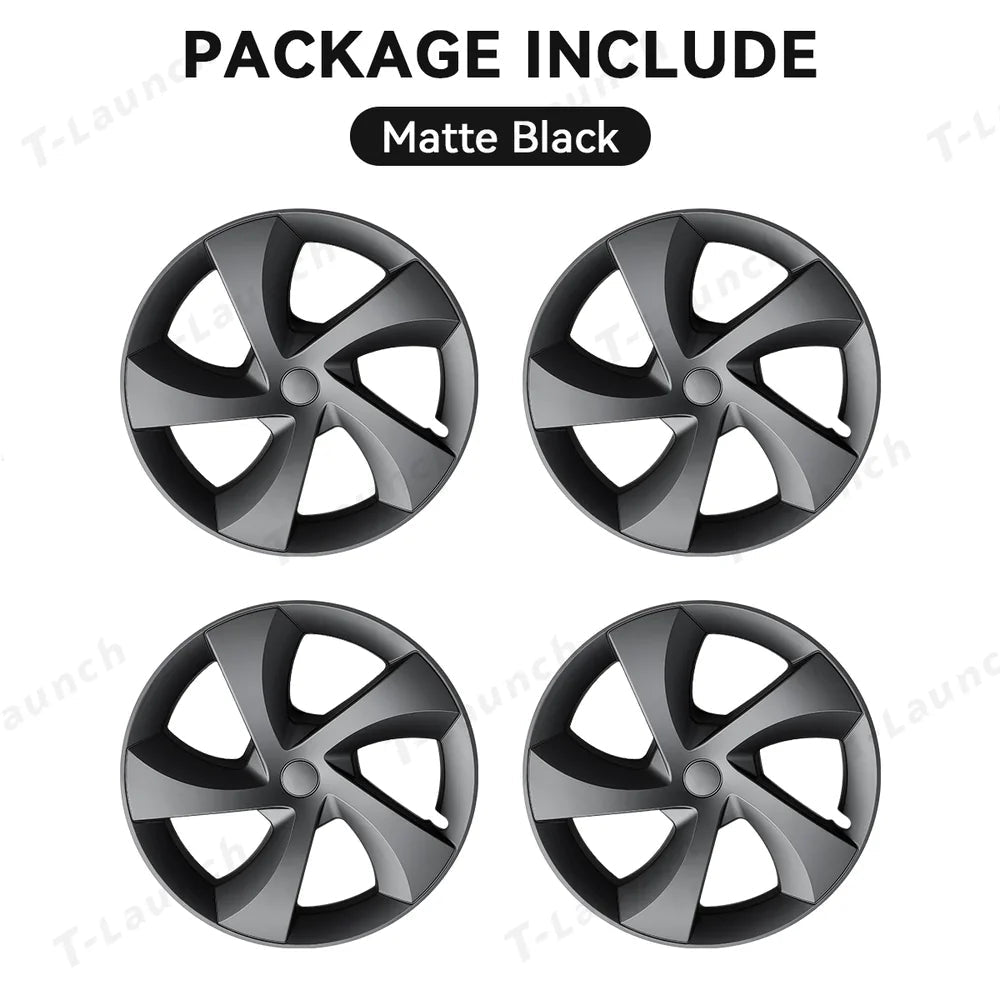 19'' Crossflow Hubcaps Wheel Covers – Twist Spoke Style for Tesla Model Y Juniper 2025+ (Set of 4) - T-Launch