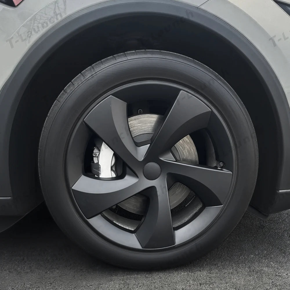 19'' Crossflow Hubcaps Wheel Covers – Twist Spoke Style for Tesla Model Y Juniper 2025+ (Set of 4) - T-Launch