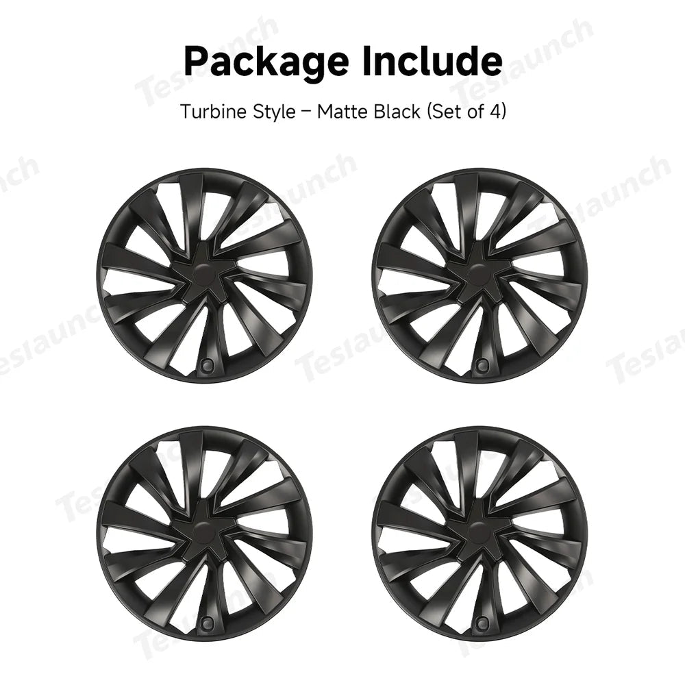 19'' Crossflow Wheel Cover Hubcaps for Tesla Model Y Juniper 2025+ – Turbine Styles (Set of 4) - T-Launch
