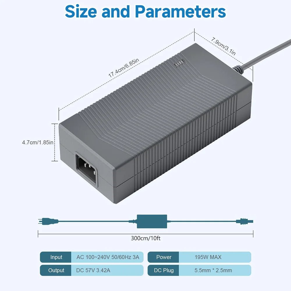 195W Replacement AC Power Adapter (57V 3.42A) for Starlink Gen 3 - T-Launch
