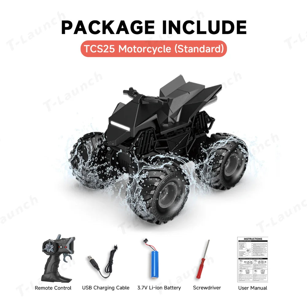 1:20 Scale Cybertruck-Inspired Amphibious RC Toy Car — 4WD Off-Road All-Terrain Truck