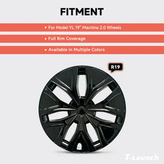19'' Arachnid 2.0 Style Hubcaps Wheel Covers for 2026 Tesla Model YL Machina 2.0 Wheels (Set of 4)
