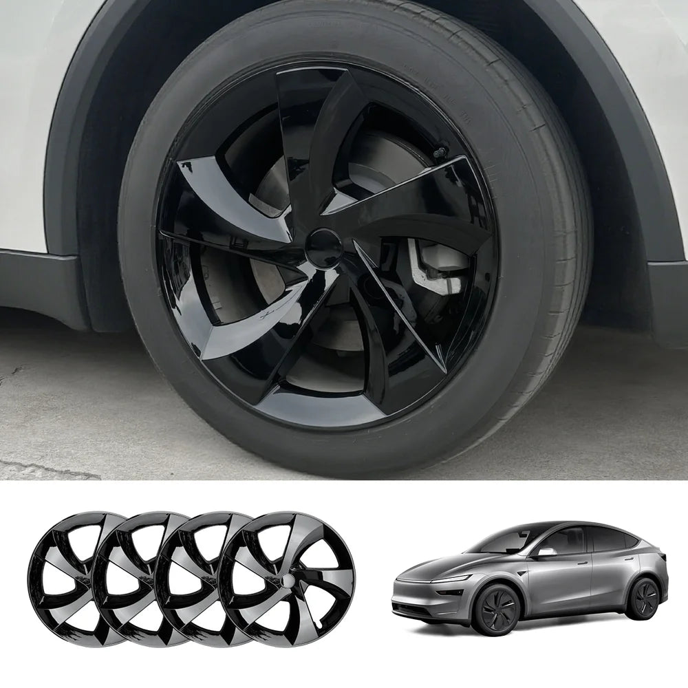 19'' Crossflow Full-Cover Wheel Covers – Twist Spoke Style for Tesla Model Y Juniper 2025+ (Set of 4)