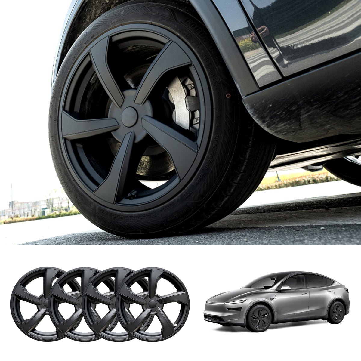 19''Crossflow Wheels Cover Hubcaps for Tesla Model Y Juniper 2025+（4 PCS） - T-Launch