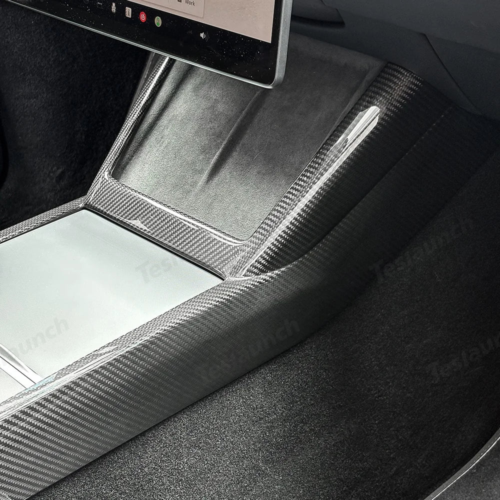 [Real Carbon Fiber] One-Piece Center Console Side Trim for Tesla Model Y Juniper 2025+