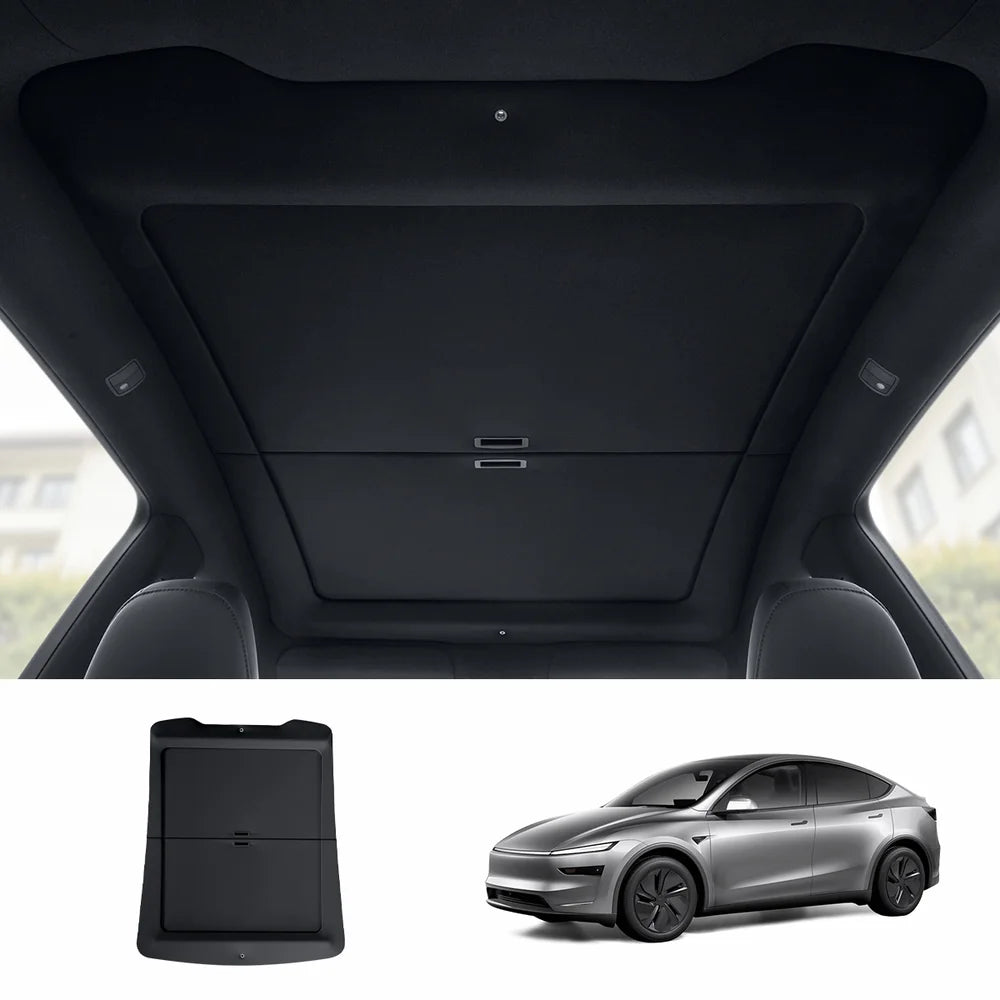 Retractable Roof Sunshade with Dual 1/4" Mounts and Magnetic Points for Tesla Model Y (2020+)