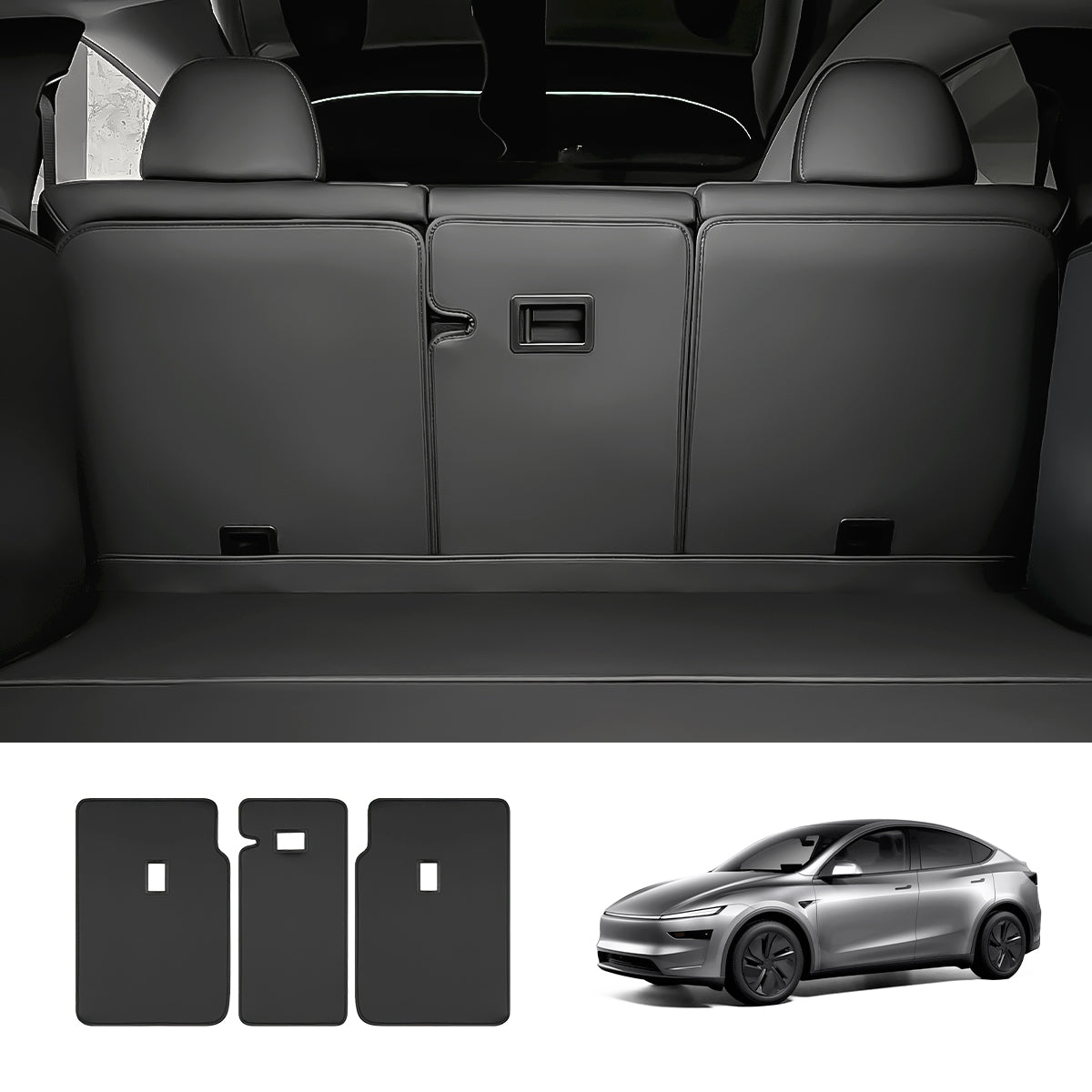 Nappa Leather Rear Seat Back Protector for Tesla Model Y Juniper 2025+