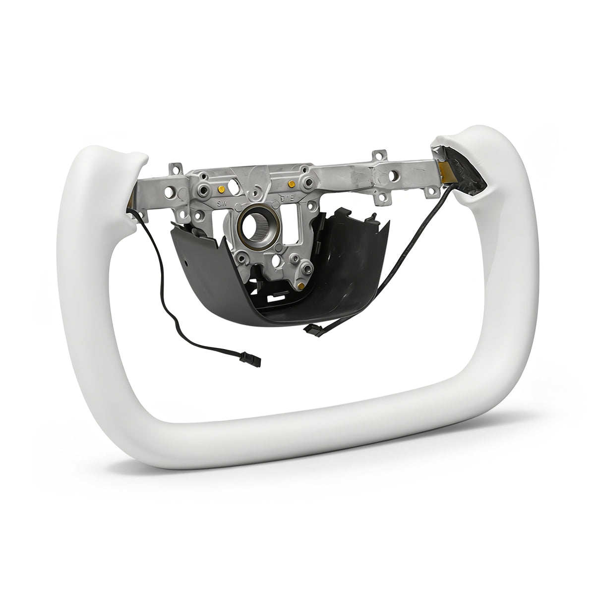 Nappa Leather Open-Bottom Yoke/Cyber Steering Wheel Driving Wheel Upgrade for Model Y Juniper/ Model 3 Highland