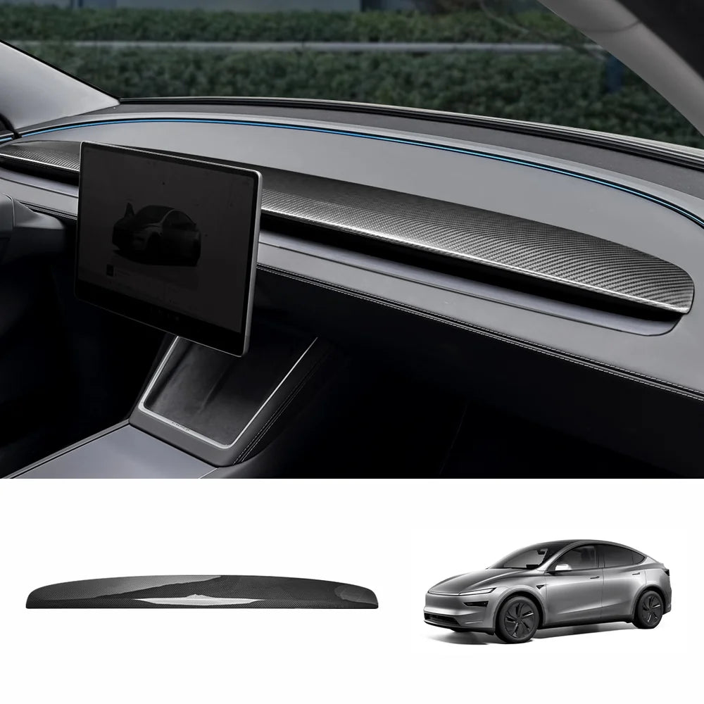 [Real Carbon Fiber] Dashboard Vent Trim for Tesla Model Y Juniper 2025+
