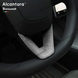 Alcantara Steering Wheel U-shaped Cover Sticker For 2024 Model 3 Highland