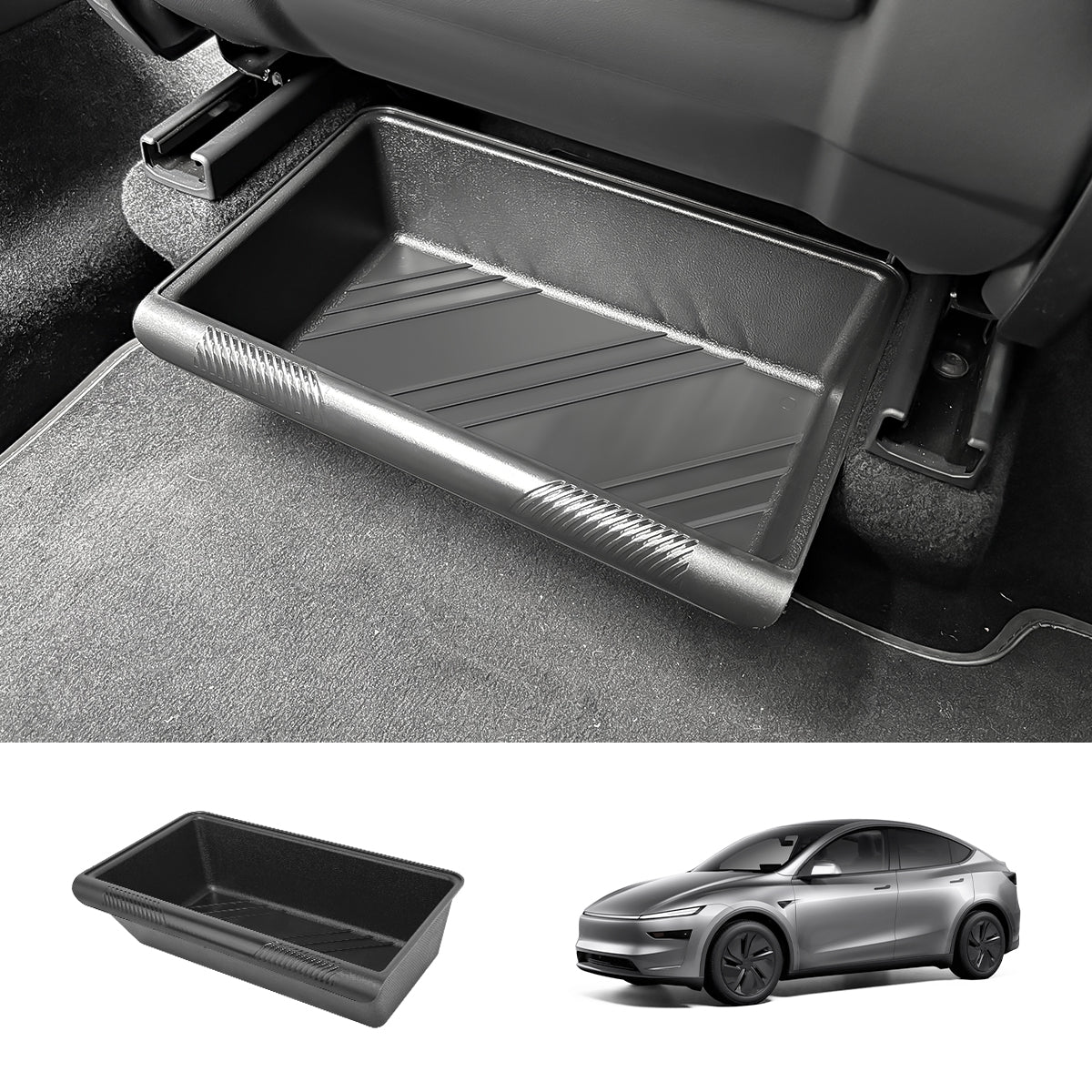 Under Seat Storage Box Sleek Organizer for Tesla Model Y Juniper 2025+