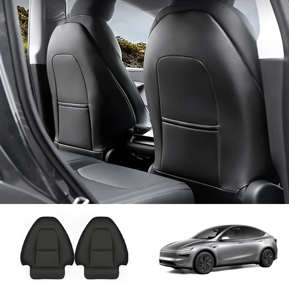 Leather Kick Mat Seat Back Protector for Tesla Model Y Juniper 2025+