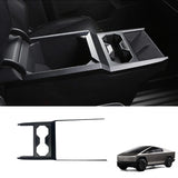 [Real Carbon Fiber] Center Console Cup Holder Panel Trim Cover for Cybertruck