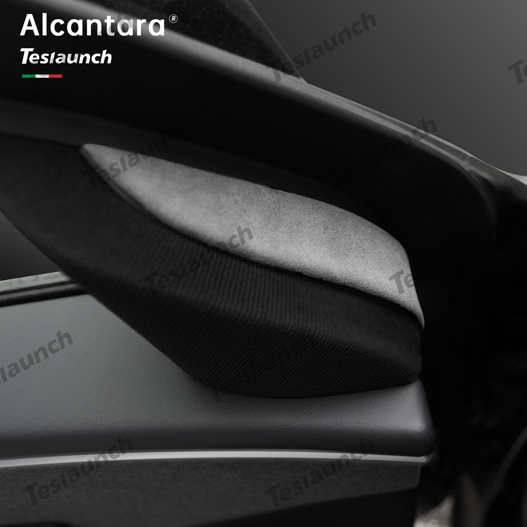 Alcantara Front Doors Triangle Trim Cover 2 PCS For 2024 Model 3 Highland