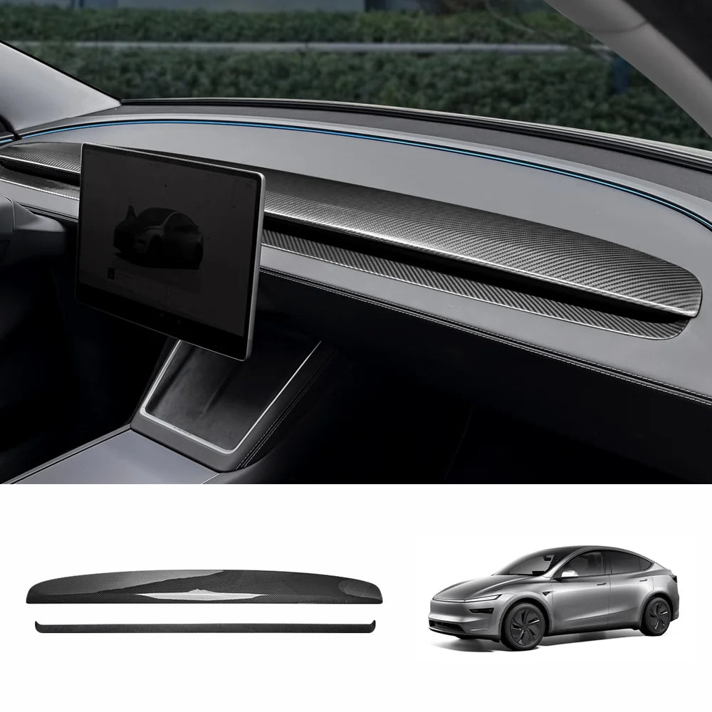 [Real Carbon Fiber] Dashboard Vent Trim for Tesla Model Y Juniper 2025+
