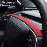 Alcantara Steering Wheel Strip Cover Para 2024 Model 3 Highland